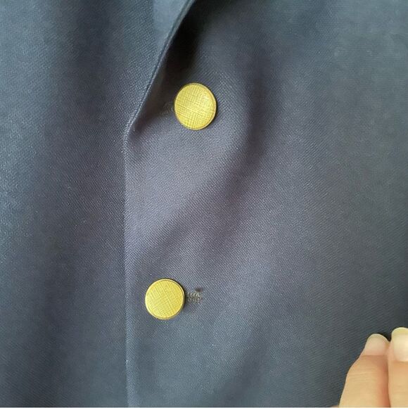 KUPPENHEIMER Men’s 44R Blue Navy 2 Gold Button Wool Sport Coat Blazer - Picture 7 of 10